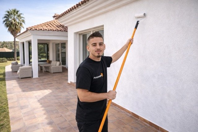 pintor pintando en un chalet en huelva 
